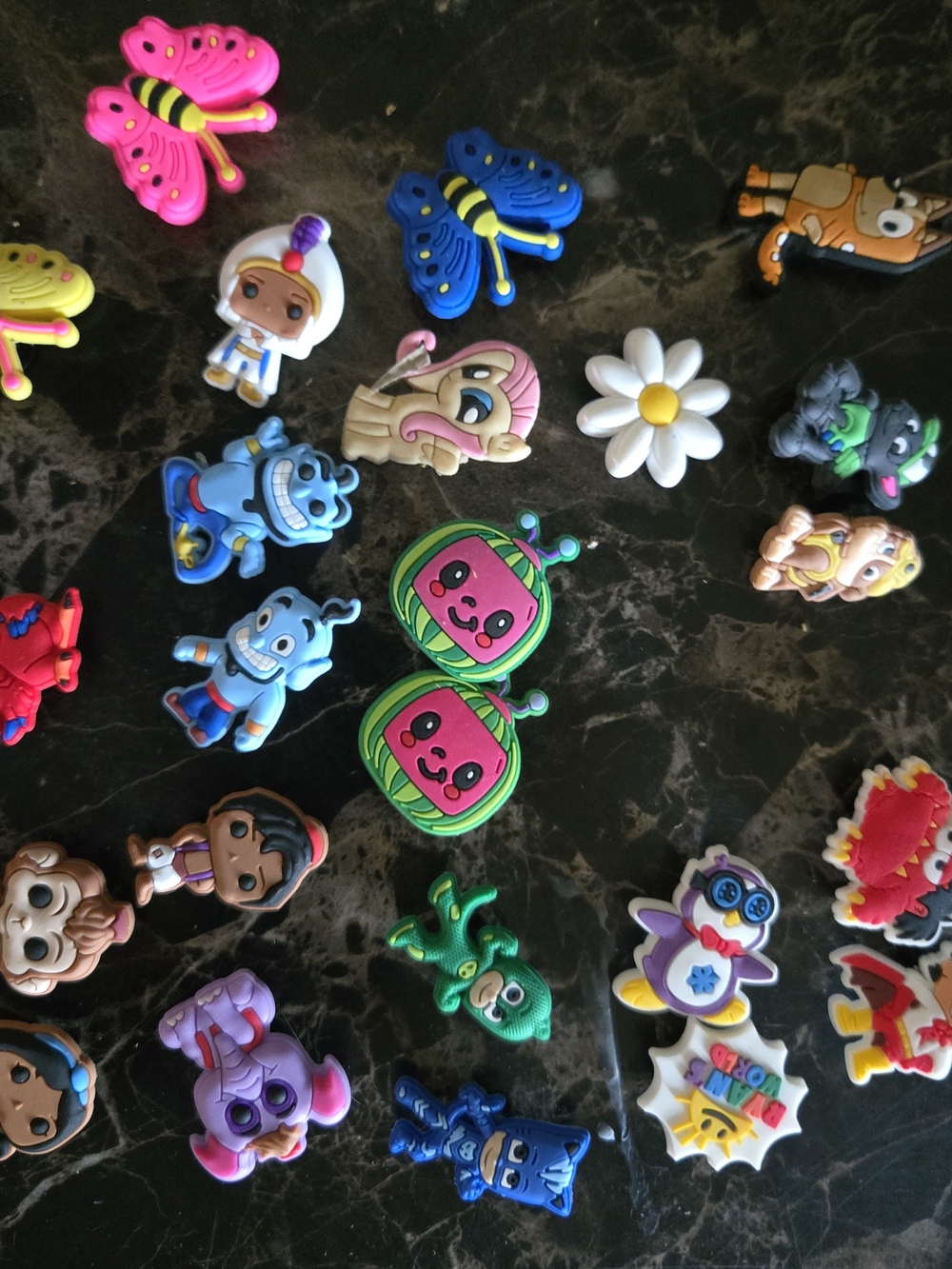 CROCS Kids Jibbitz Shoe Charms - Pink, Blue, Green & White Mix